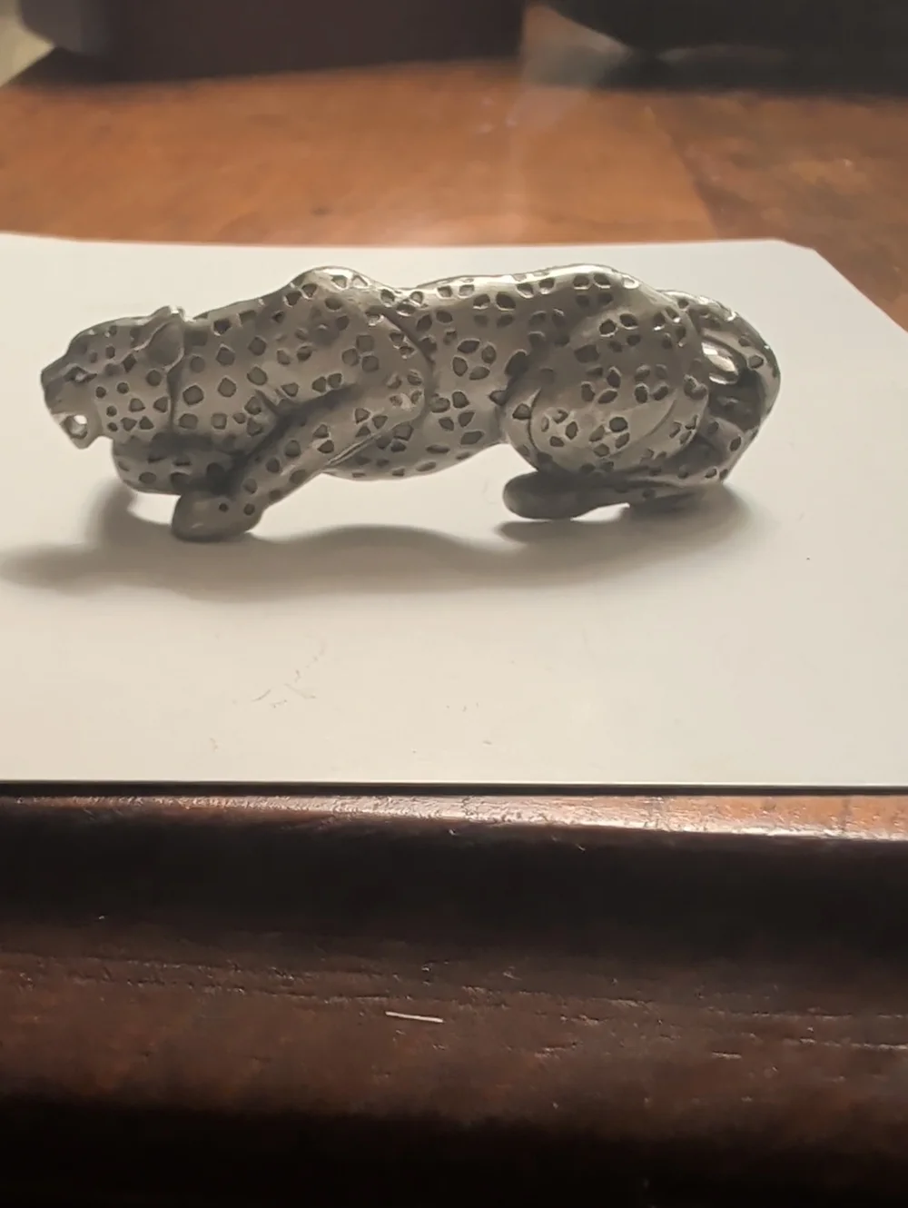 J.J. Pin Brooch Leopard Vintage Silvertone Figural Jaguar Puma Tiger Animal